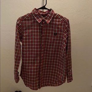 Red and Green Button Down Long sleeve